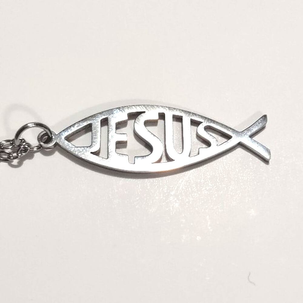 Stainless Steel Jesus Christ Fish Necklace Christian Christmas Birthday Gift New